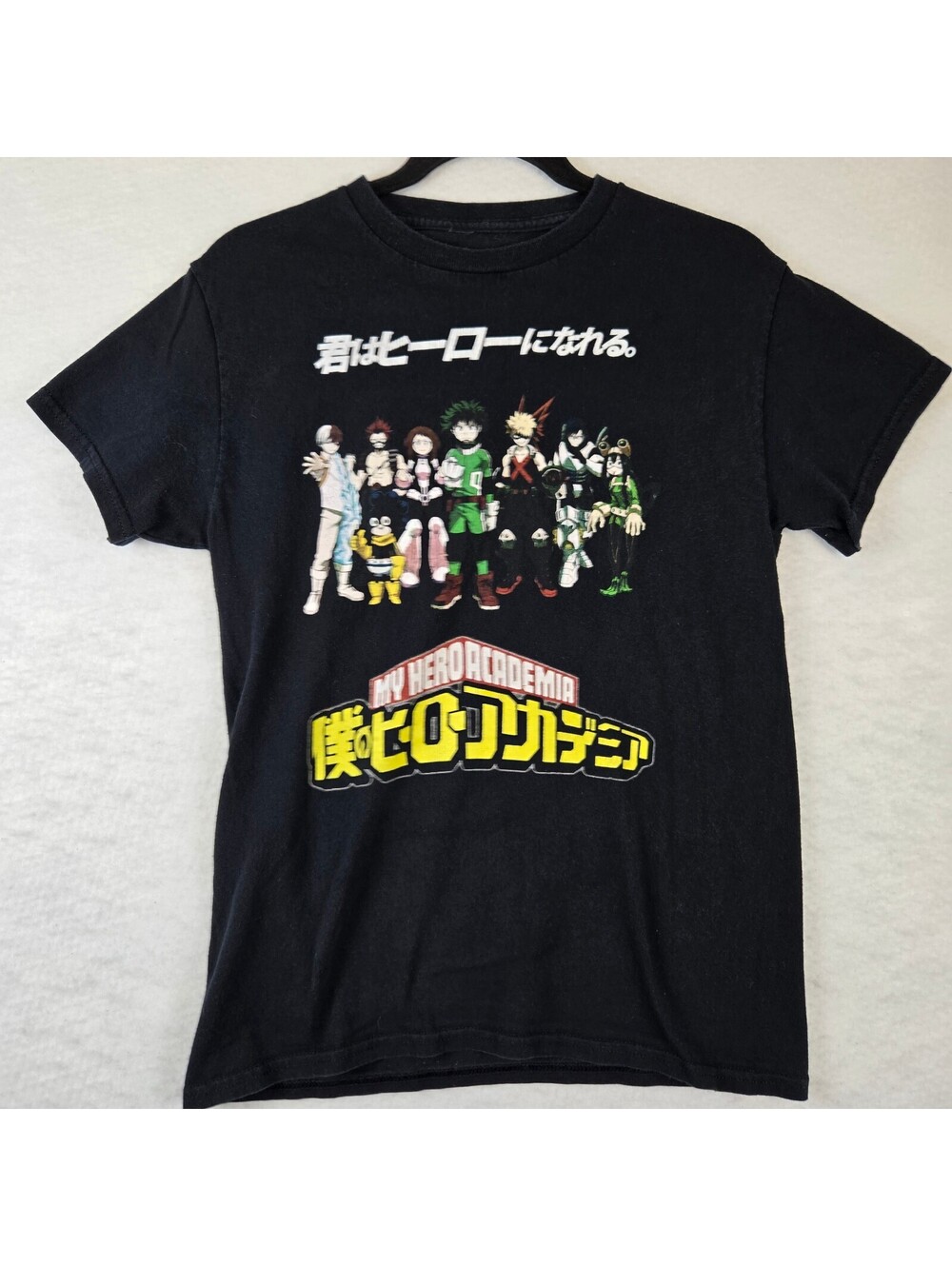 My Hero Academia Graphic T-Shirt Black Size S Anime Characters